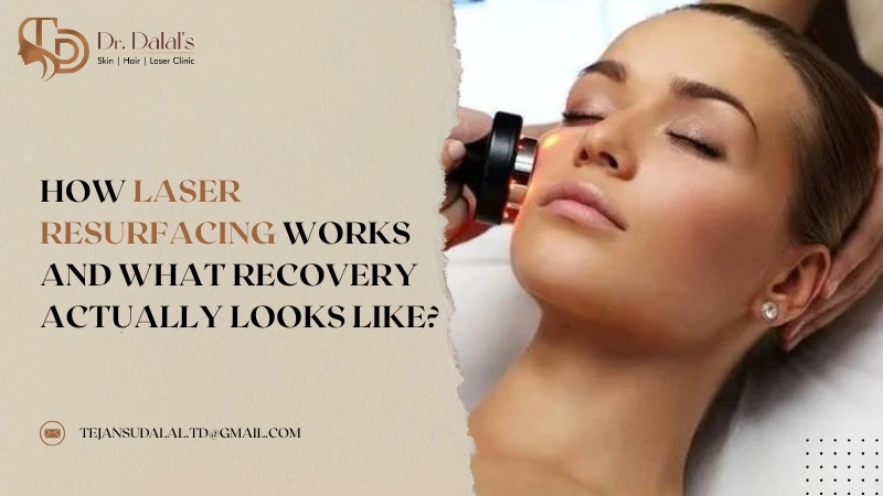 Illustration showing how laser resurfacing heats skin to trigger new collagen and recovery
