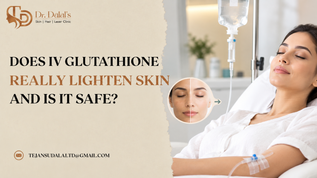 Dermatologist discussing skin brightening options and glutathione safety with a patient