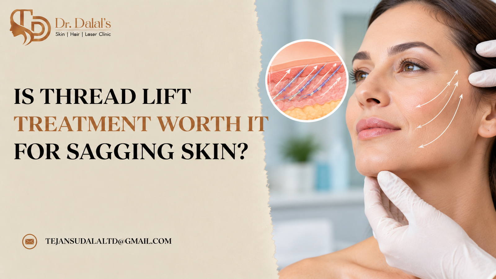 Dermatologist marking the cheek and jawline before a thread lift treatment