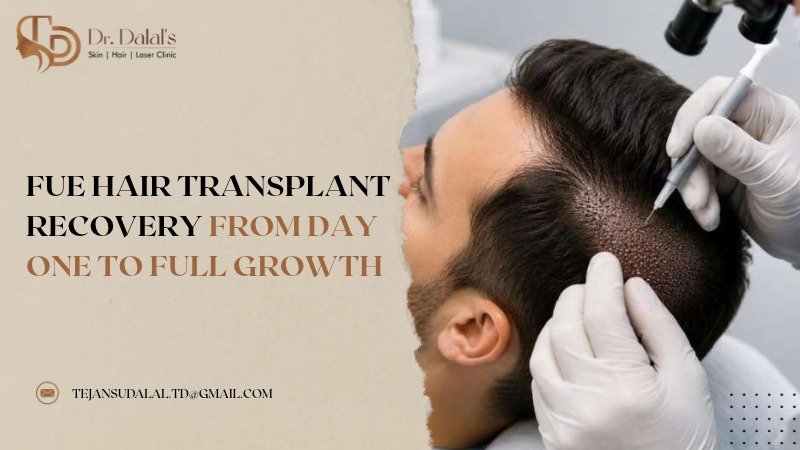 Patient scalp showing gradual hair growth during FUE hair transplant recovery