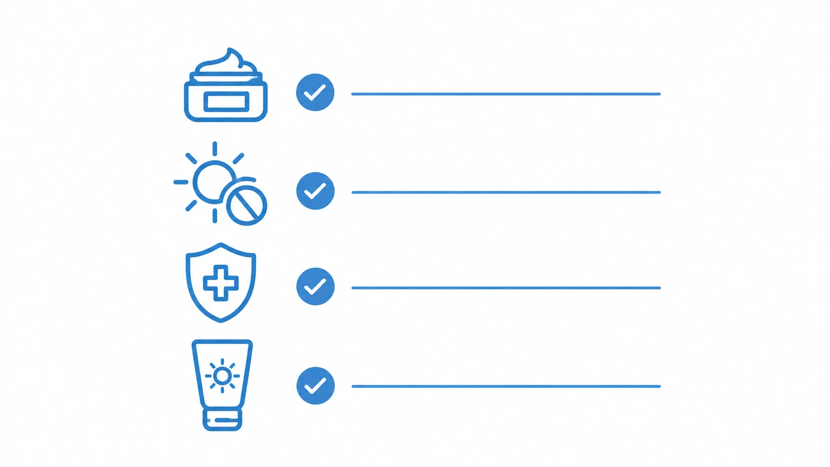 Checklist-style icon illustration representing pre- and post-laser treatment care steps