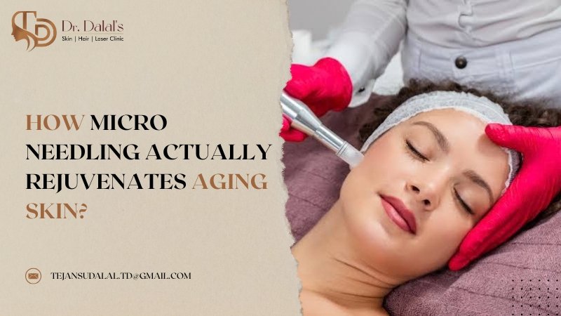 Timeline illustration showing the three stages of skin healing after microneedling